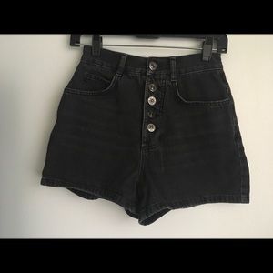 BDG faded black high rise shorts, size 26